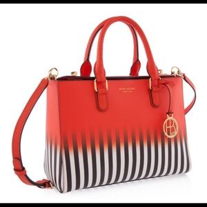 ISO Henri Bendel Orange Ombré Turnlock Satchel